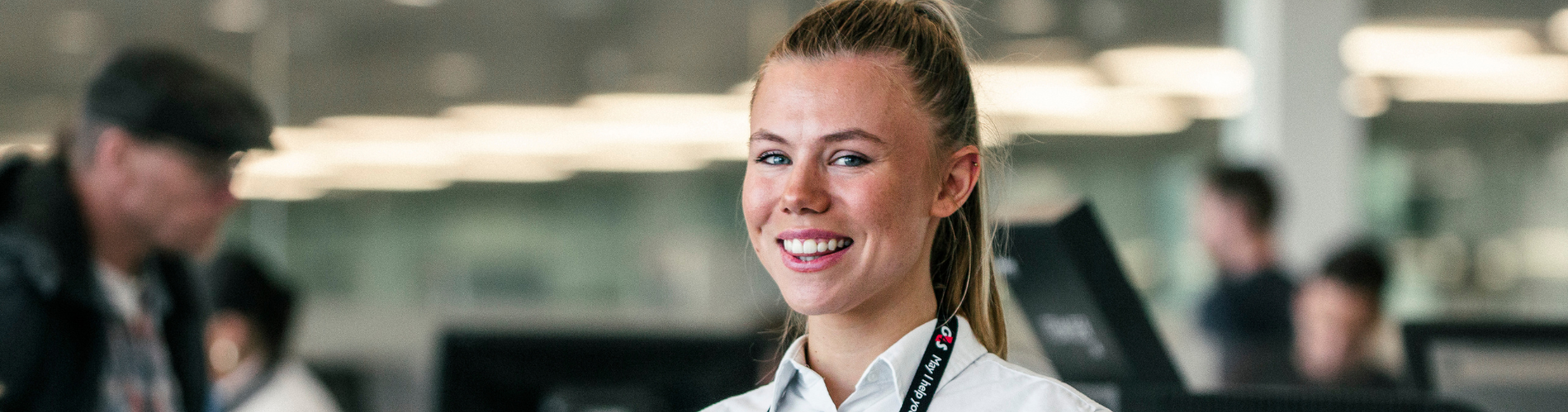 Audrey aan de security check: kalm, warm en helemaal op haar plek